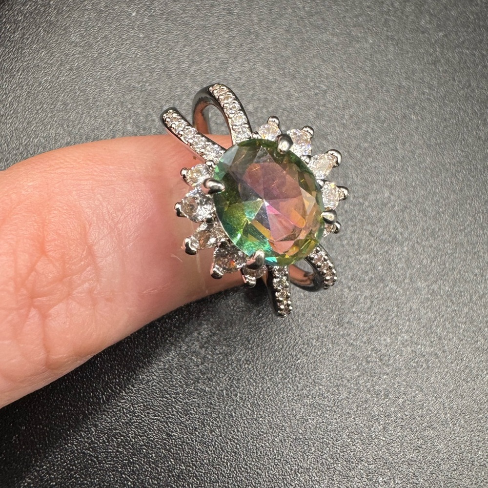 Rainbow Mystic Topaz Ring